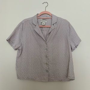 Rachel Zoe Polka Dot Linen Button Down Shirt
